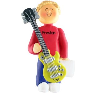 MALE ELECTRIC Guitar Player Ornament BLONDE