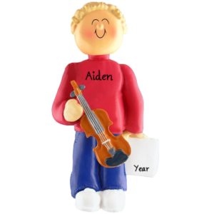 Image of MALE VIOLINIST Personalized Ornament BLONDE