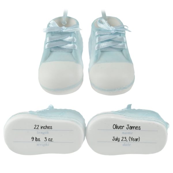 Image of Personalized Baby BOY'S Shoes Porcelain Keepsake Ornament