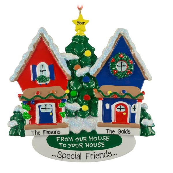 Christmas Ornament For Neighbors Two Houses Personalized