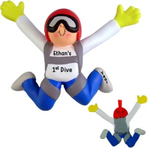 Personalized Skydiving 1st Dive MALE Ornament