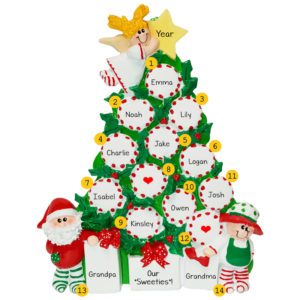 Personalized Peppermint Tree Many Names Tabletop Decoration