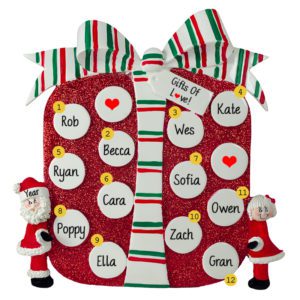 Personalized 10 Names Big Present Tabletop Decoration