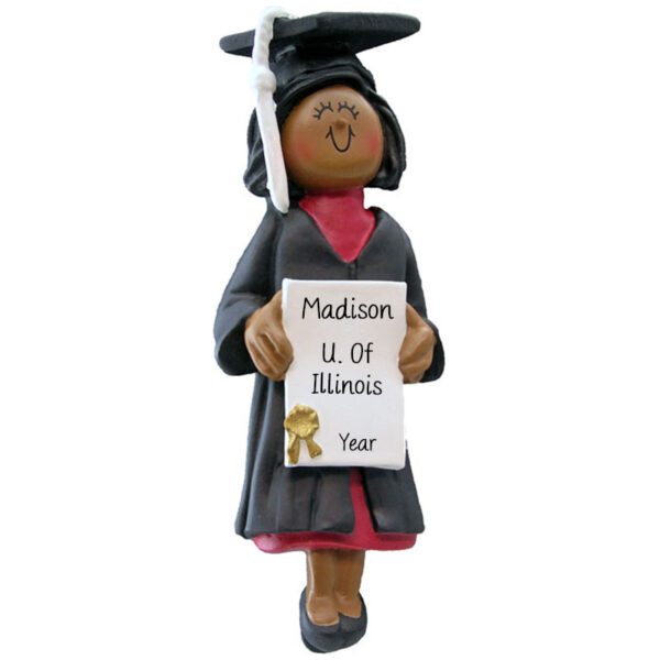 Image of Personalized FEMALE Graduate Ornament AFRICAN AMERICAN