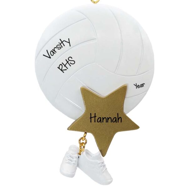 Volleyball 2-Sided Ball Dangling Shoes Personalized Ornament