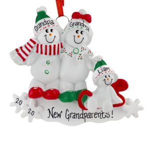 Personalized Grandparents + New Grandchild Sledding Ornament