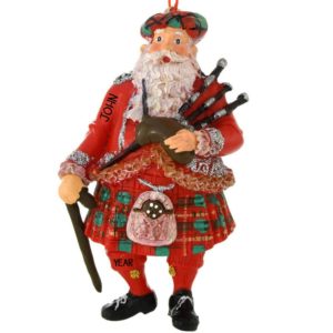 Scottish Santa Claus With Bagpipes Ornament