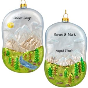 Mountain View GLASS Personalized Ornament