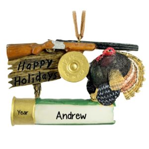 Personalized TURKEY Hunting Shot Gun Calls & Shell Ornament