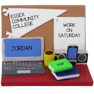 Image of Personalized Community College Student Desk Pennant & Computer Ornament