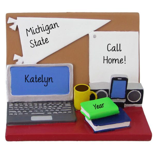 Personalized College Student Desk Pennant & Computer Ornament