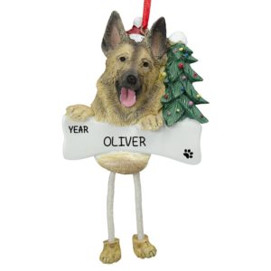 GERMAN SHEPHERD Dog With Dangling Legs Ornament