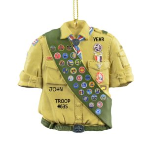 Personalized 3-D Boy Scout Shirt With SASH Ornament