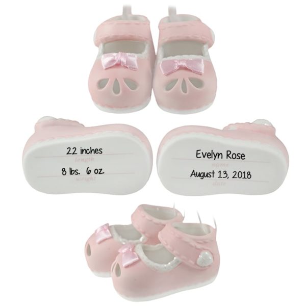 Baby Girl's 1st Christmas PINK Shoes Ornament