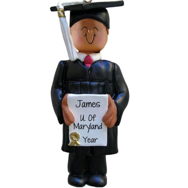 AFRICAN AMERICAN MALE Graduation Personalized Ornament