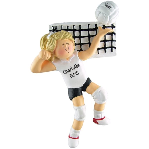 Volleyball Player Net And Ball Ornament FEMALE BLONDE