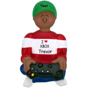 Personalized XBOX Video Gamer African American Ornament