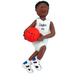 African American MALE Basketball Player Personalized Ornament