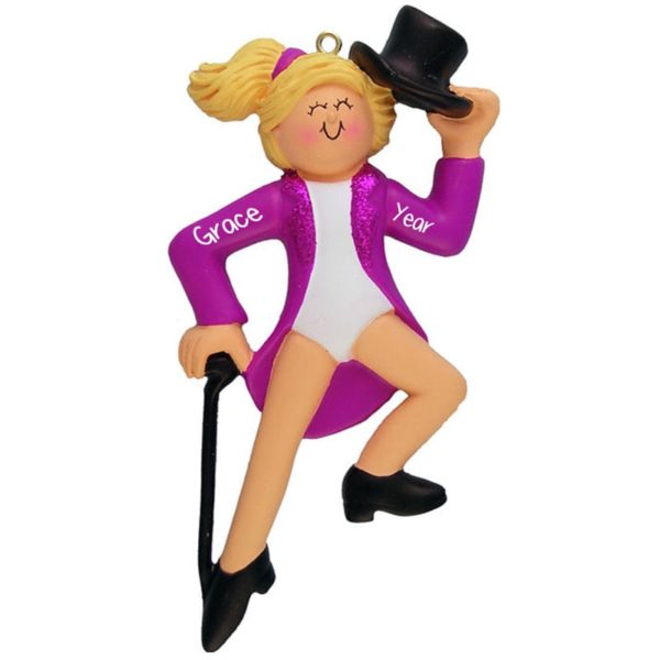Image of BLONDE Tap Dancer Personalized Christmas Ornament