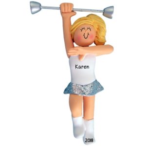 Girl Twirling A Baton Personalized Ornament BLONDE