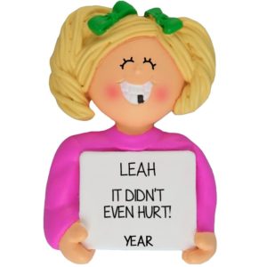 Lost TOOTH Ornament Personalized Keepsake BLONDE GIRL
