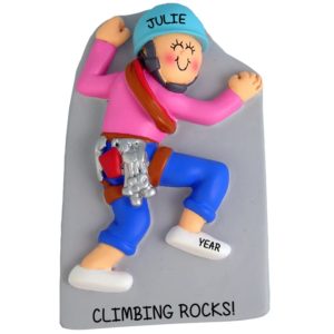 Personalized GIRL Climbing Rocks Ornament