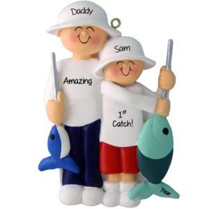 Dad And Son 1st Catch Fishing Ornament
