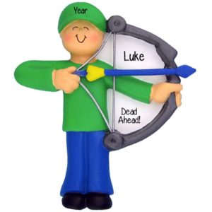 Male Archery Personalized Christmas Ornament
