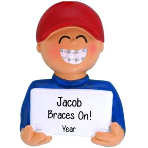 BRACES On BOY Metal Mouth Personalized Ornament