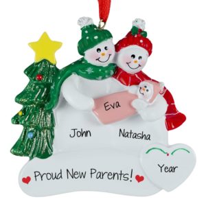 Personalized Proud New Parents Of Baby GIRL Ornament