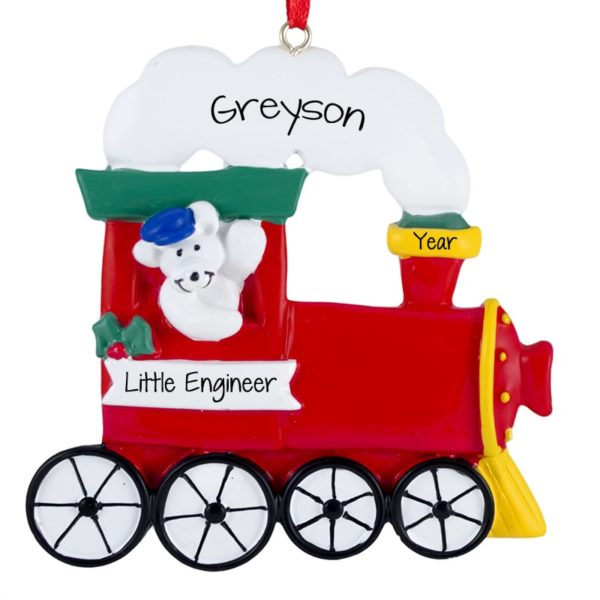 Christmas Ornament For Little Boy Train Polar Bear