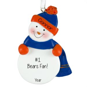 ORANGE & NAVY Chicago Bears Snowman Ornament
