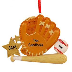 Personalized Baseball Glove, Bat & Ball Ornament