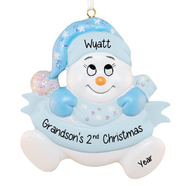 Grandson's 2ND Christmas BLUE Snowbaby Ornament