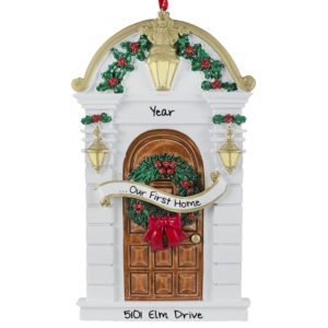 First Home Christmas BROWN Front Door Ornament