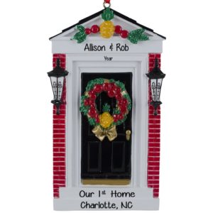 Our First Home BLACK Door Christmas Ornament
