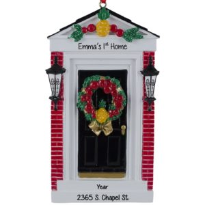 My First Home BLACK Door Christmas Ornament