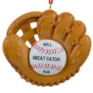 Image of Baseball Glove And Ball Personalized Ornament