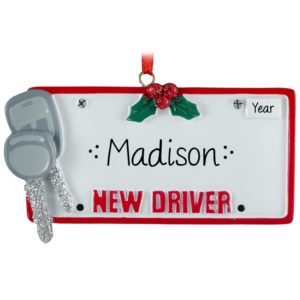 Personalized New Driver's License & Keys Christmas Ornament