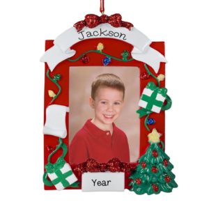 Personalized Christmas Photo Frame Ornament Easel Back