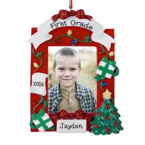 First Grade RED Picture Frame Ornament Easel Back