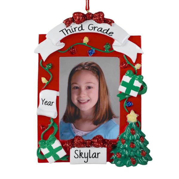 Third Grade RED Picture Frame Ornament Easel Back
