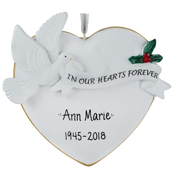 Memorial In Our Hearts Forever Personalized Ornament