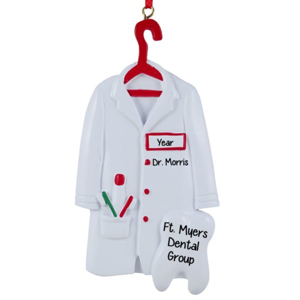Dentist Lab Coat & Tooth Christmas Ornament