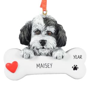 Personalized HAVANESE Dog On Bone With Heart Ornament