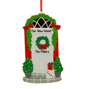 Our New Home WHITE Door Christmas Ornament