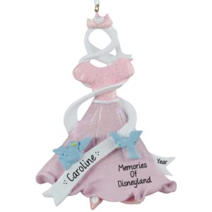 PINK Glittered Gown Disney Memories Personalized Ornament