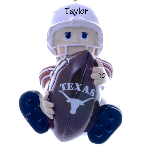 Personalized Texas Longhorns Lil' Football Player Ornament