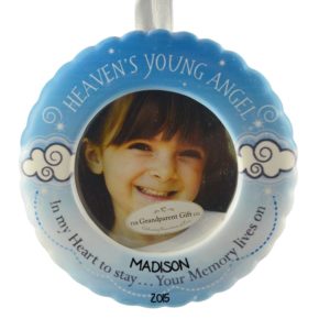 Heaven's Young Angel Child's Memorial Photo Ornament