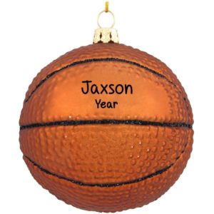 GLASS Basketball Personalized Christmas Ornament